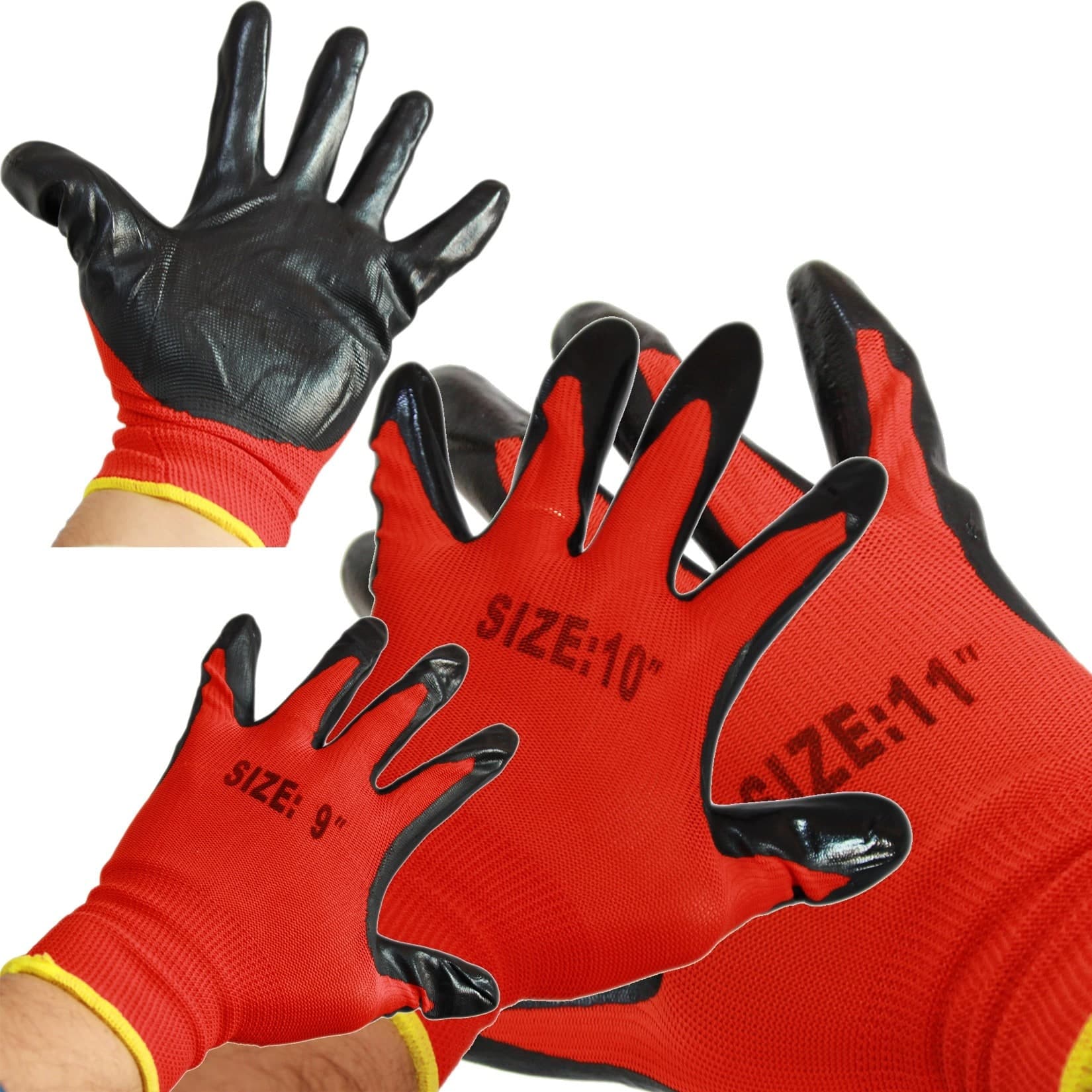 12 PAIA DI GUANTI DA LAVORO SPALMATI NYLON NITRILE DISPONIBILI IN 9''10''11'' Fai da te/Sicurezza e protezione/Attrezzature per sicurezza sul lavoro/Guanti/Guanti da lavoro Trade Shop italia - Napoli, Commerciovirtuoso.it