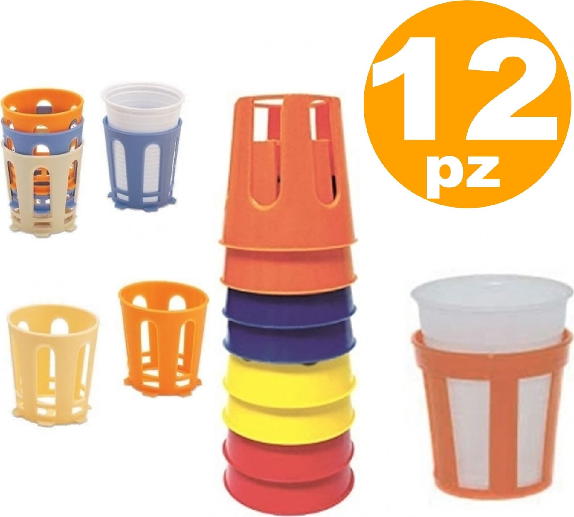 12 PZ SOTTOBICCHIERI REGGIBICCHIERI IN PLASTICA REGGI SOTTO BICCHIERI BICCHIERE Trade Shop italia - Napoli, Commerciovirtuoso.it