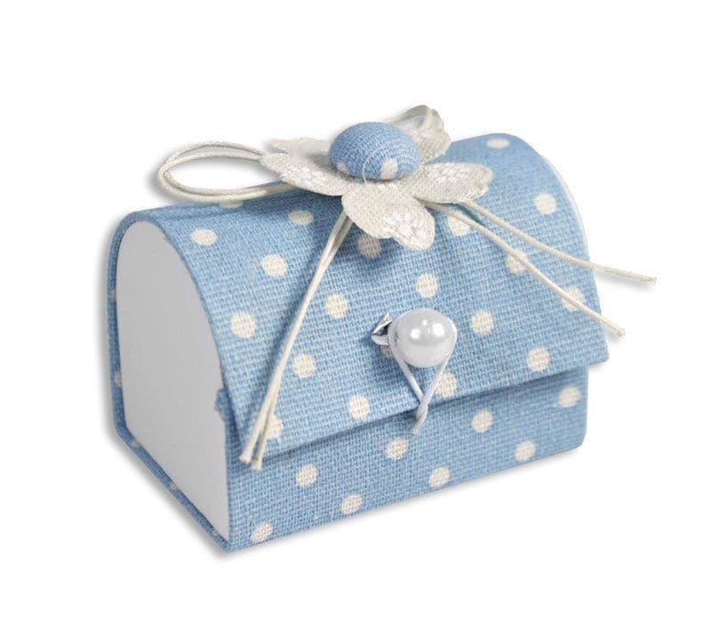 12 SCATOLINA IN TESSUTO BOMBONIERA PORTACONFETTI NASCITA BATTESIMO BAULE AZZURRO Casa e cucina/Hobby creativi/Materiali per hobby creativi/Forniture per feste/Bomboniere Trade Shop italia - Napoli, Commerciovirtuoso.it