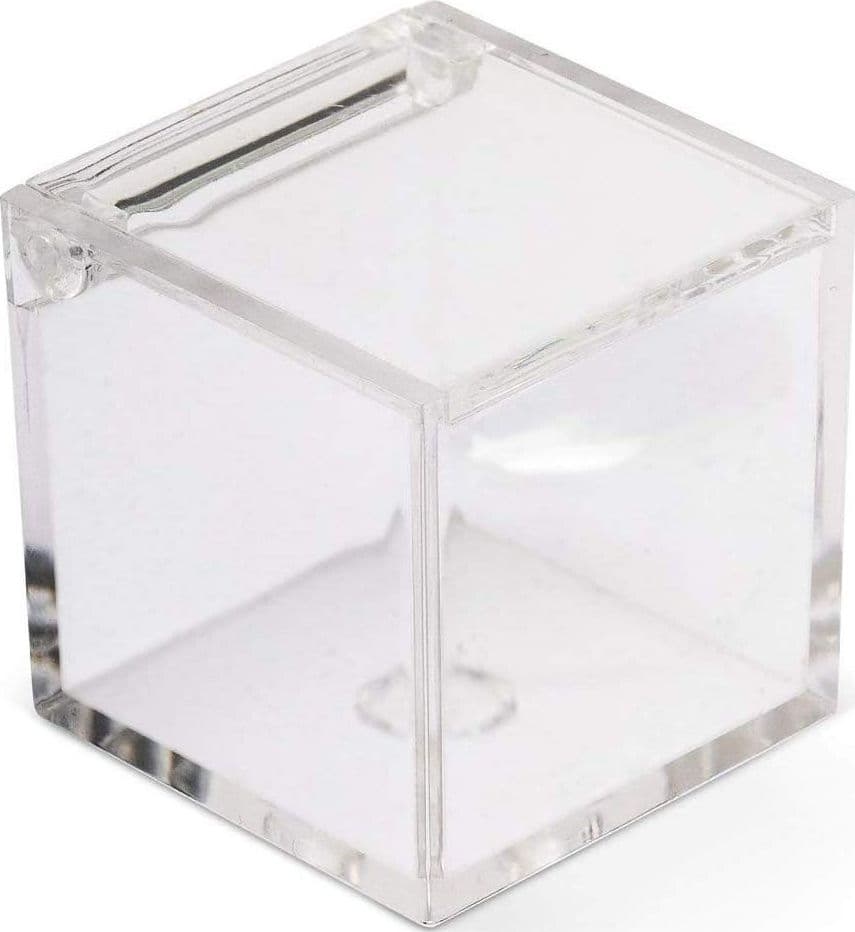 12-Scatoline-Scatole-Cubo-Plexiglass-8x8cm-Trasparente-Porta-Confetti-Bomboniera
