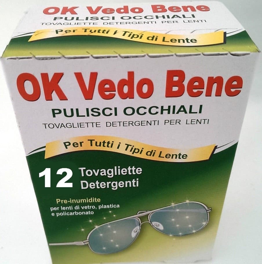 12 TOVAGLIETTE DETERGENTI PER LENTI PULISCI OCCHIALI SALVIETTE OK VEDO BENE Elettronica/Foto e videocamere/Accessori/Sistemi di pulizia/Panni Trade Shop italia - Napoli, Commerciovirtuoso.it