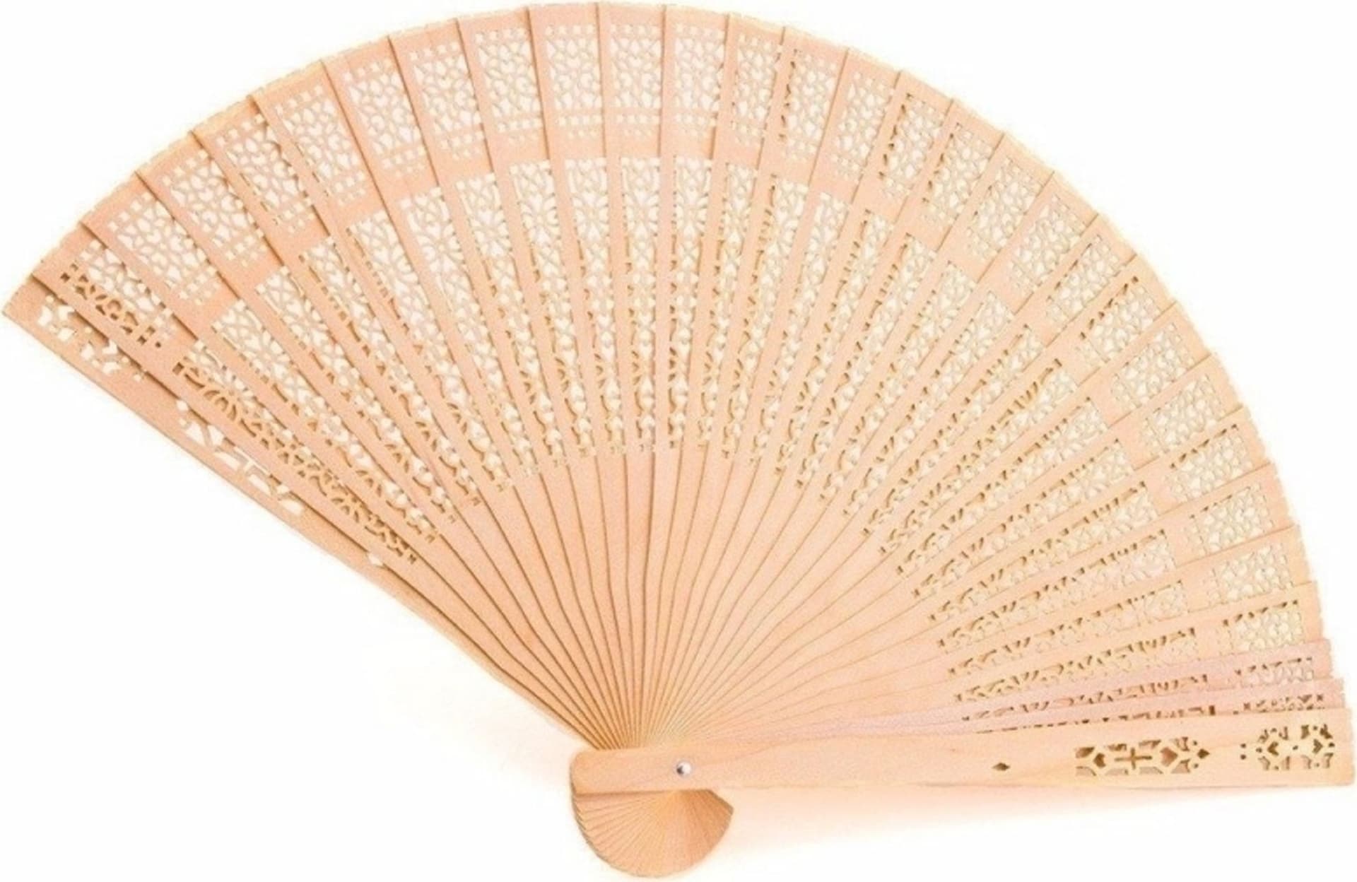 12 VENTAGLI LEGNO CHIARO DECORATO CHIESA SEGNAPOSTO GADGET RICEVIMENTO MATRIMONI