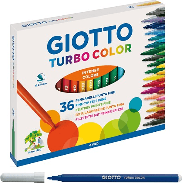 Giotto - Pennarelli Turbo Color - conf. 36 Colori (F418000) in Pennarelli per bambini Cartospedia - Napoli, commercioVirtuoso.it