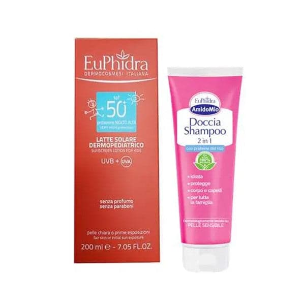 Euphidra latte solare dermopediatrico spf50 + doccia shampoo amido mio in Shampoo e balsamo Clubfarma - Melilli, commercioVirtuoso.it