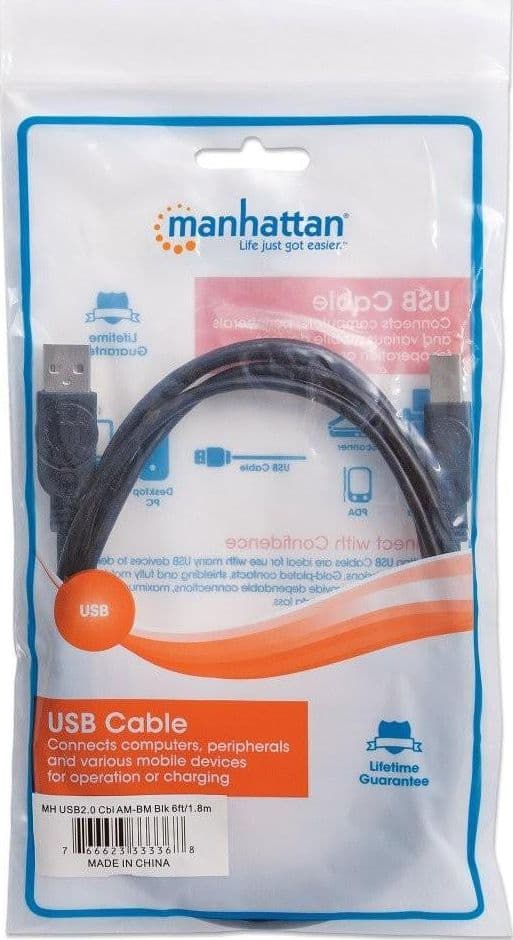Cavo USB 2.0 A M / B M con Ferrite Doppia Schermatura Nero 3 metri in Scontolo.net - Potenza, commercioVirtuoso.it