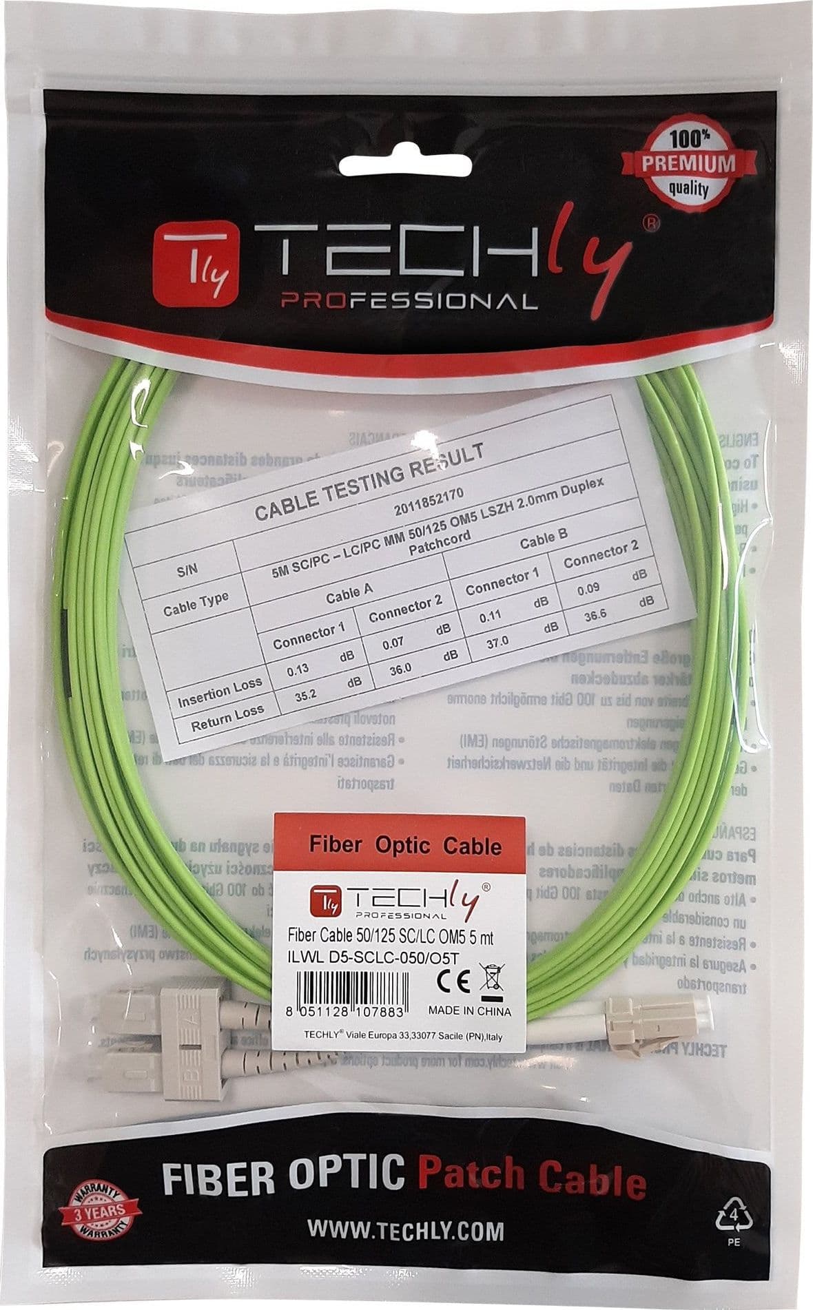 Cavo Fibra Ottica Multimodale OM5 SC/LC 50/125 3 m