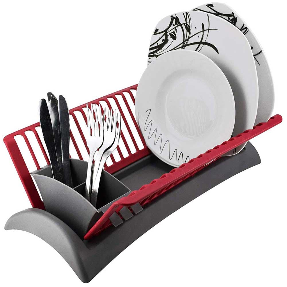 Scolapiatti Cucina in Plastica Cola Piatti e Scola Posate 46x26x14cm Rosso in Scolapiatti Danyx - Casoria, commercioVirtuoso.it