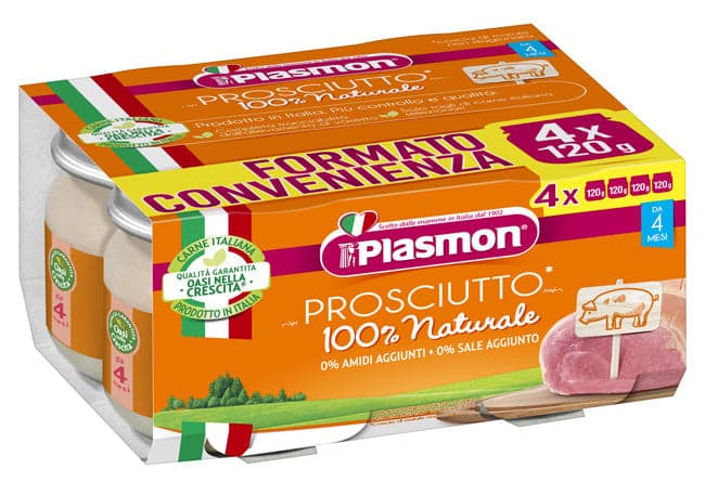 Plasmon omogeneizzato prosciutto minipallet 4 x 120 g in Omogeneizzati di carne e pesce Clubfarma - Melilli, commercioVirtuoso.it