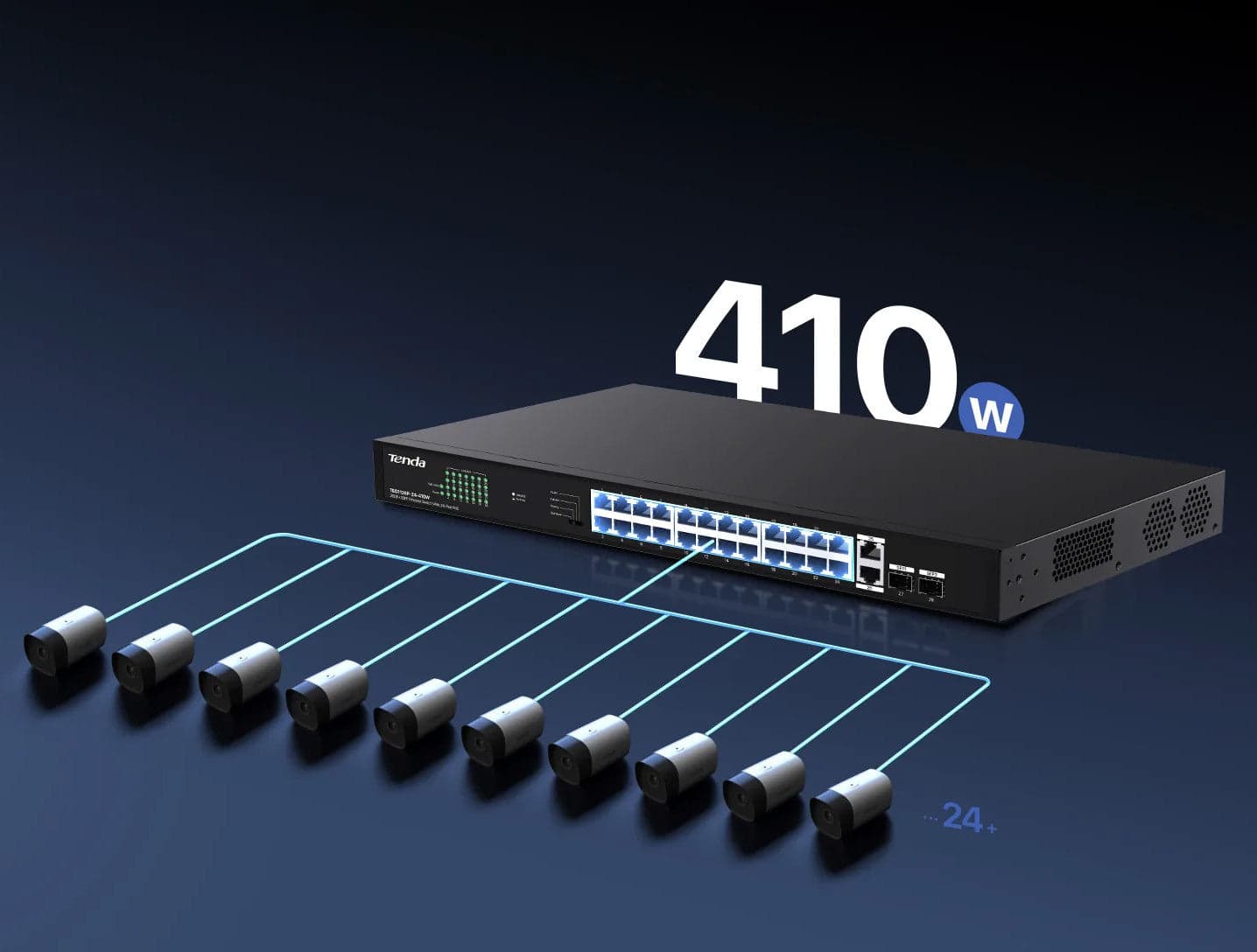 Switch Ethernet 26GE+2SFP con PoE a 24 porte, TEG1128P-24-410W in Scontolo.net - Potenza, commercioVirtuoso.it