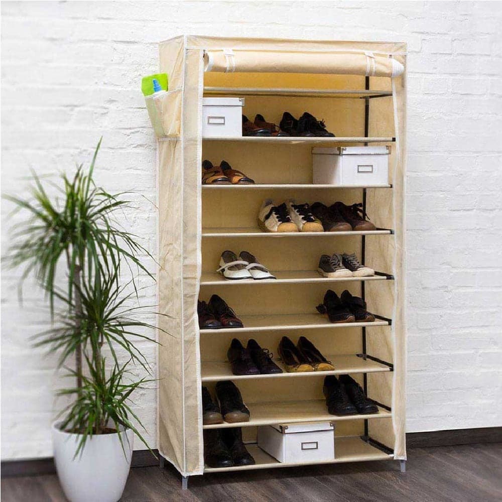 Scarpiera Salvaspazio XXL 45Paia Struttura Metallo e Tessuto TNT 90x30 H160cm Beige in Scaffali portascarpe Danyx - Casoria, commercioVirtuoso.it