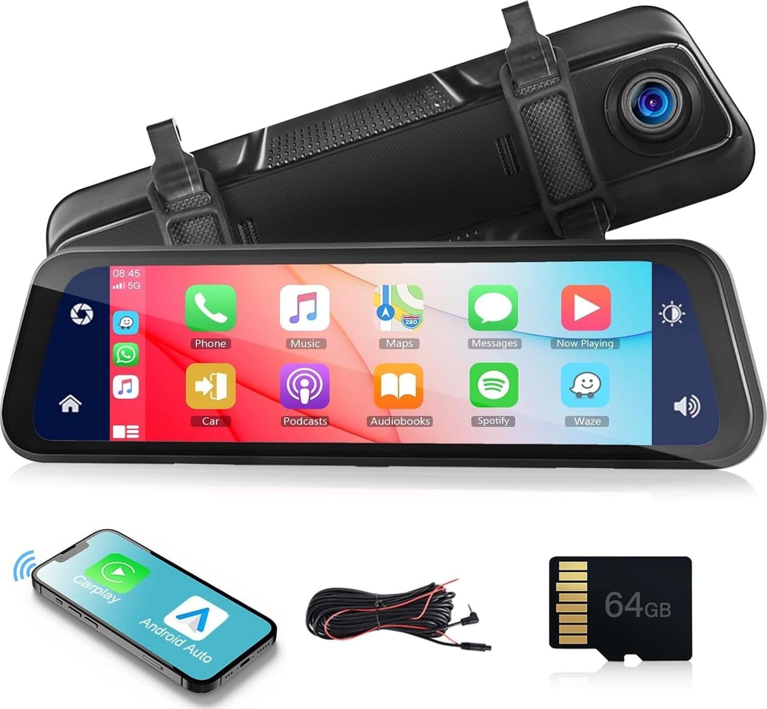 Specchietto Retrovisore 9.66" Dash Cam FULL HD 4K Wireless Carplay Android SD in Videocamera da cruscotto Zencoccostore - Formia, commercioVirtuoso.it