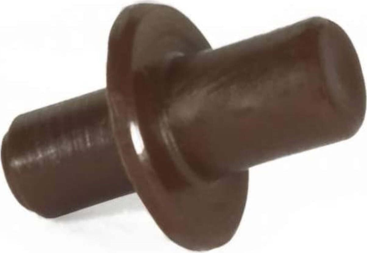 16-PEZZI---REGGIPIANI-IN-NYLON-CON-FLANGIA-E-PERNO-5MM---COLORE-MARRONE