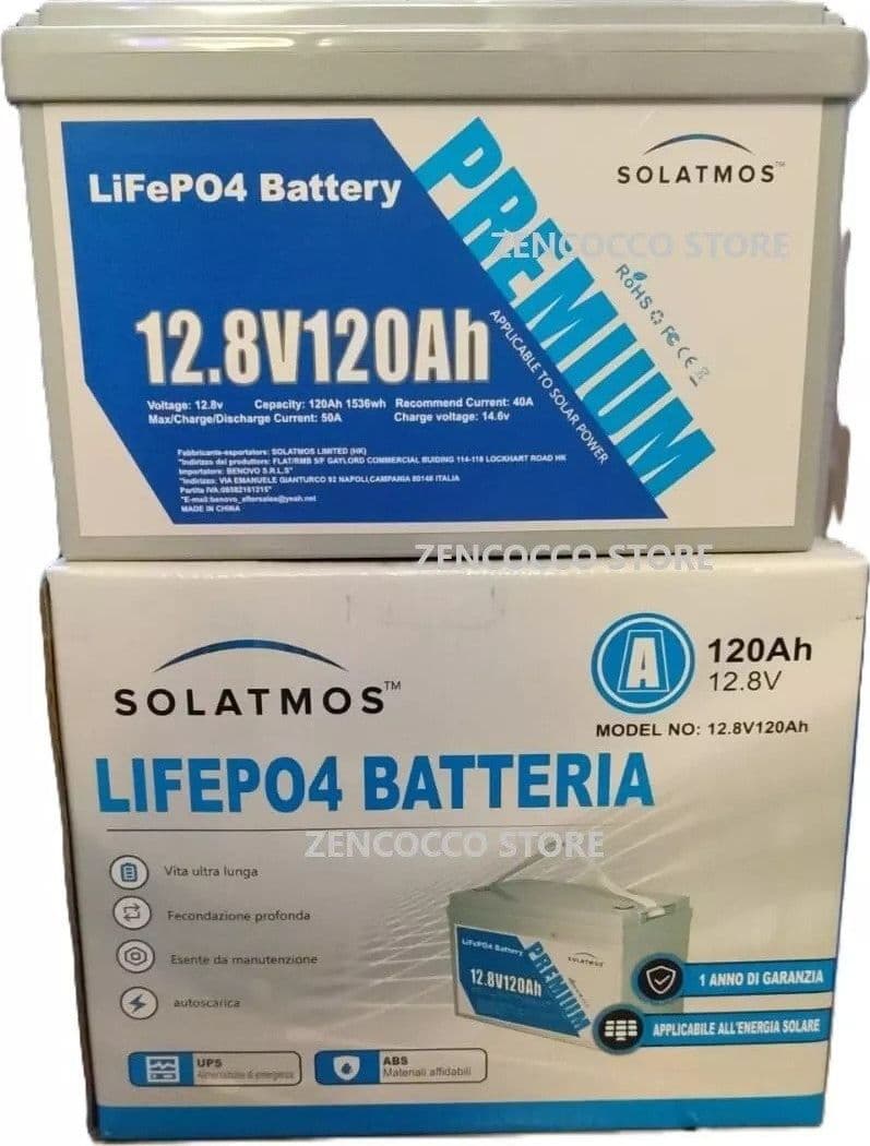 BATTERIA 120Ah 12.8V 1536wh AL LITIO FERRO FOSFATO LiFeP04 Fecondazione profonda in Batterie a ciclo profondo Zencoccostore - Formia, commercioVirtuoso.it