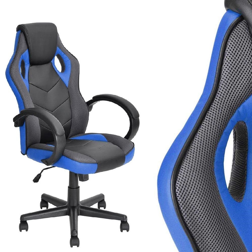 Sedia Gaming Poltrona Ufficio Direzionale 5Ruote Girevoli Sportiva Racer Nero Blu in Sedie da scrivania Danyx - Casoria, commercioVirtuoso.it