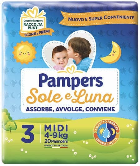Pampers sole&luna midi 20pz in Pannolini per bambini Clubfarma - Melilli, commercioVirtuoso.it