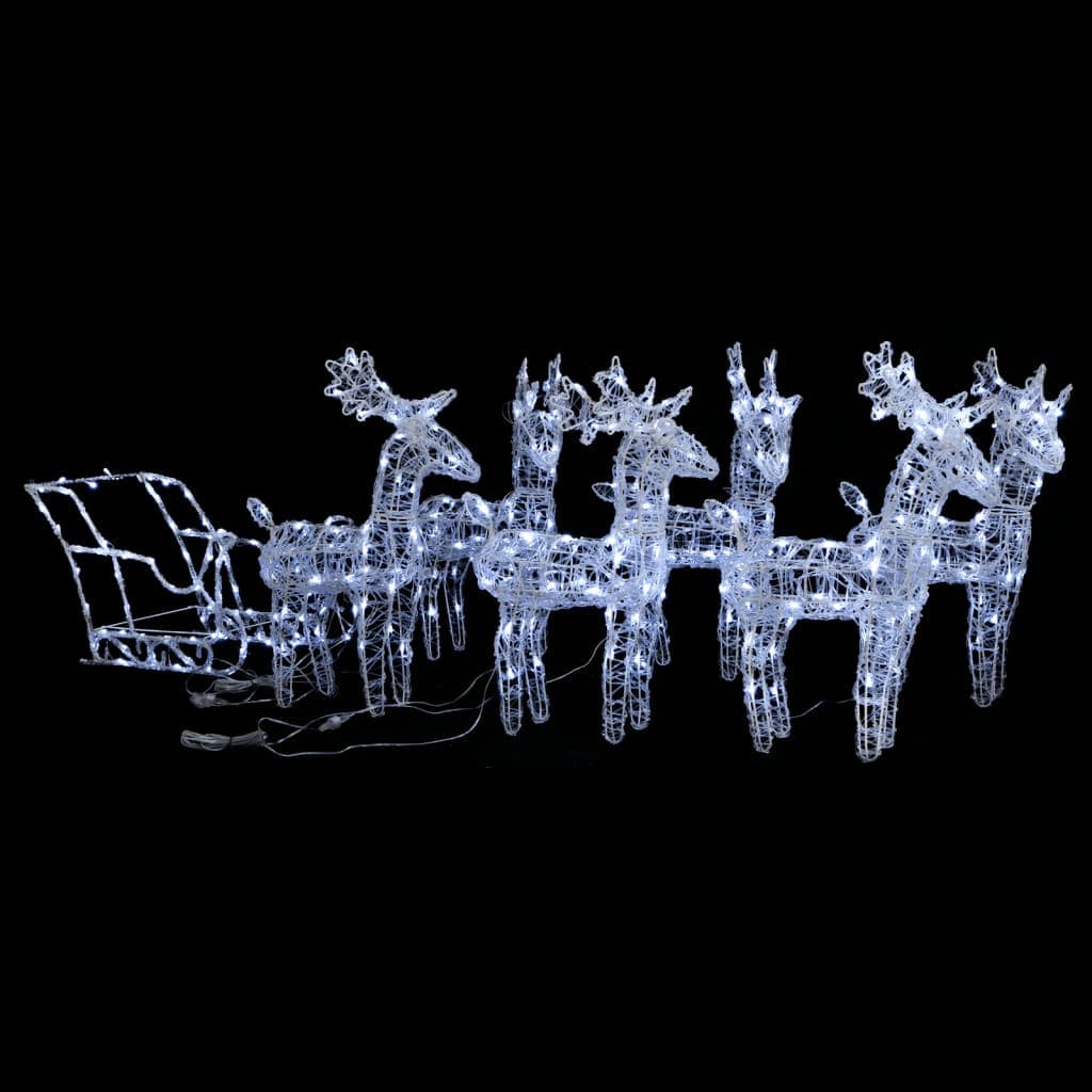 Decorazione Natalizia Renne e Slitta in Acrilico con 320 LED e Cavo 5 m in Catene luminose per esterni Esplodia - Napoli, commercioVirtuoso.it