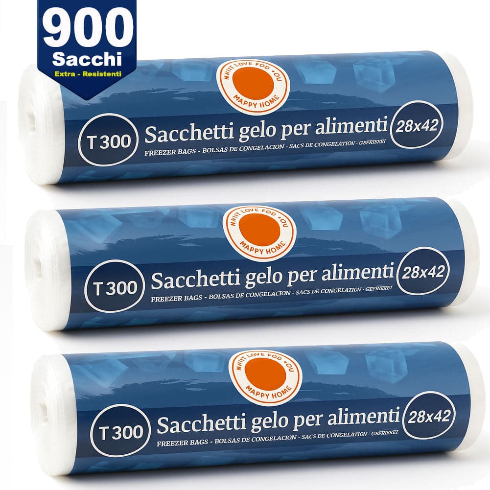 3 x Rotoli Sacchetti Freezer per Alimenti 900 sacchi Congelatore Frigo 28x42cm in Contenitori e buste per tramezzini e alimenti Esplodia - Napoli, commercioVirtuoso.it
