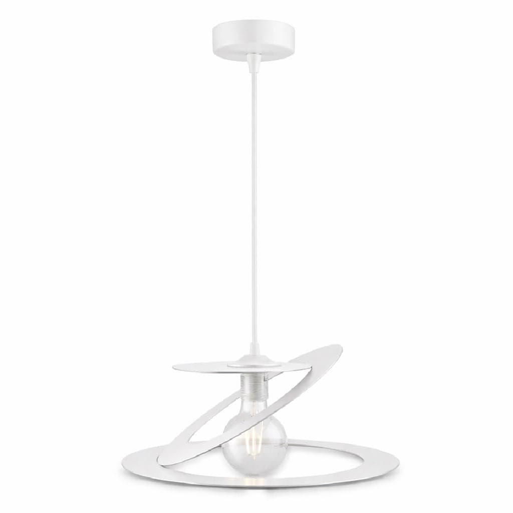 Lampadario Sospensione Metallo Taglio Laser 40 cm 1 luce E27 Bianco in Lampade a sospensione Danyx - Casoria, commercioVirtuoso.it