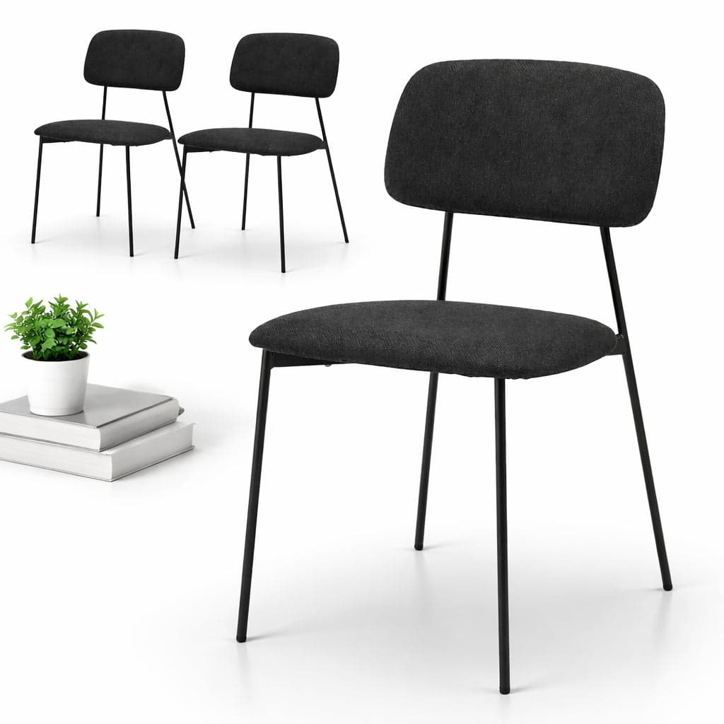 Set 4 Sedie in Tessuto con Struttura in Metallo e seduta Ergonomica Nero in Sedie Danyx - Casoria, commercioVirtuoso.it