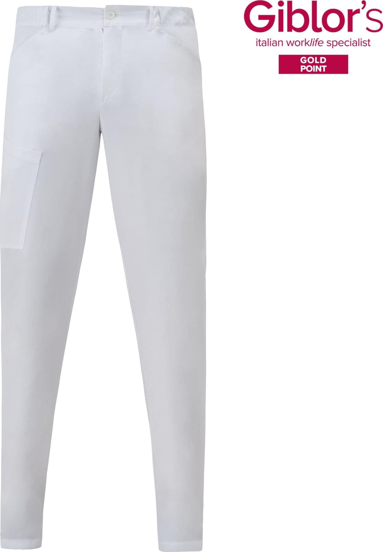 Pantalone Elia Bianco Facile Stiro Pantalone Uomo Medicale Tessuto Tencel® in Uniformi sanitarie - pantaloni Dresswork - Como, commercioVirtuoso.it