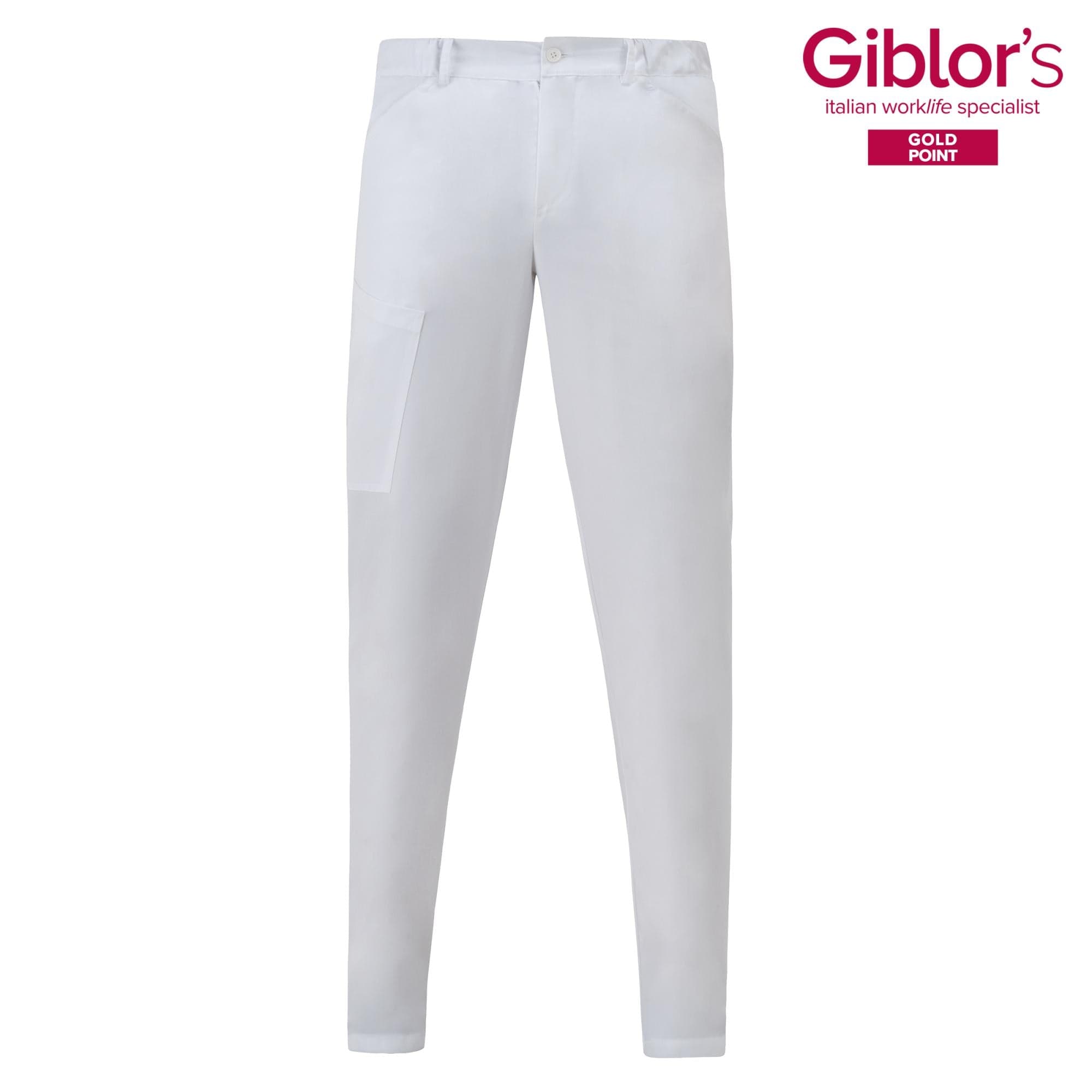 Pantalone Elia Bianco Facile Stiro Pantalone Uomo Medicale Tessuto Tencel® in Uniformi sanitarie - pantaloni Dresswork - Como, commercioVirtuoso.it