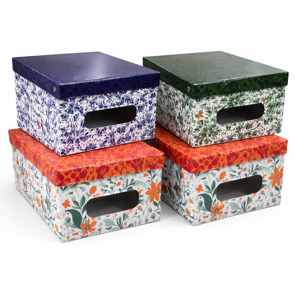 Kit 4pz Scatole Box Sistemazione Armadio in PVC Pieghevole 50x39 H24cm Col.Ass in Contenitori sottoletto Danyx - Casoria, commercioVirtuoso.it