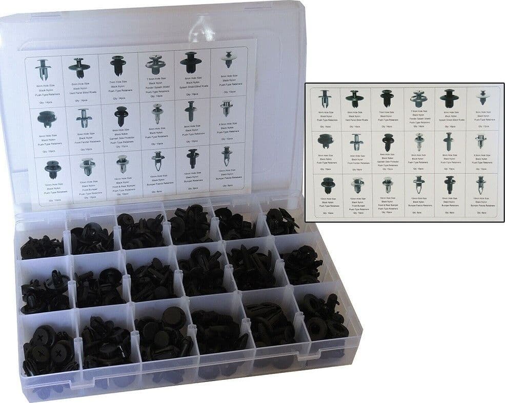 190-Pz-Plastica-Trim-Clip-Rivetti-Clip-Kit-Fermi-Di-Spinta-Auto-Paraurti-Porta