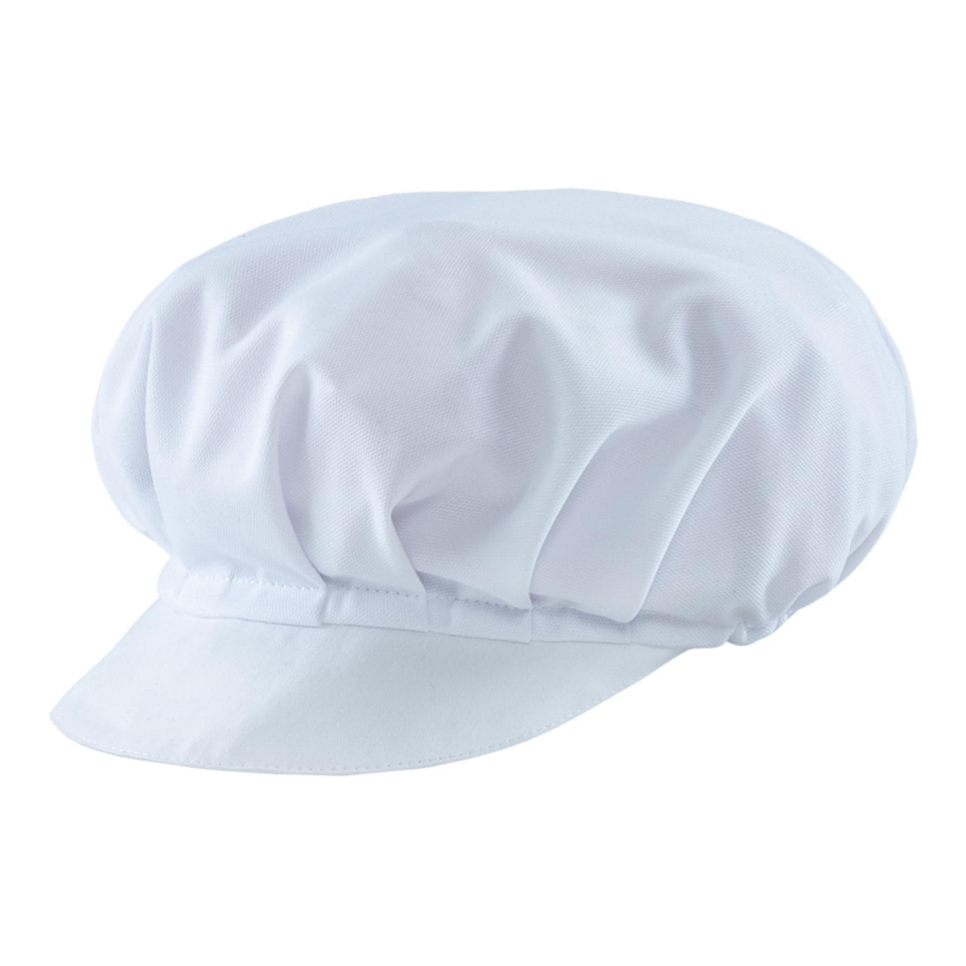 Berrettino Bianco Elasticizzato Cappello in Rete con Visiera in Giacche da chef Dresswork - Como, commercioVirtuoso.it