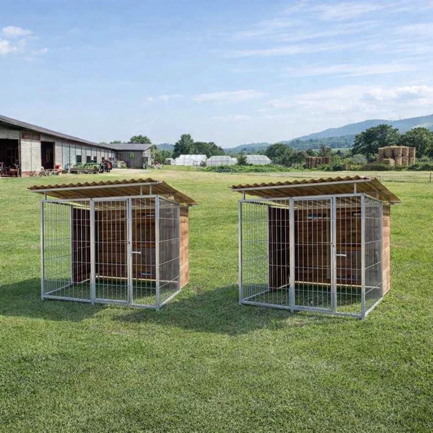 2 Box per Cani con Copertura e Retro in Legno Zincatura a Caldo Ciascuno da 200x300xh180 Cm Prodotti per animali domestici/Cani/Cucce gabbiette e recinzioni/Recinti da esterno Ogomondo - Martina Franca, Commerciovirtuoso.it