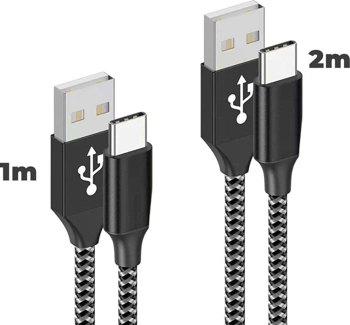 2 Cavi USB USB tipe C (1 metro + 2 metri) Fast Charge per Smartphone PC Tablet in 85cento.it - Potenza, commercioVirtuoso.it