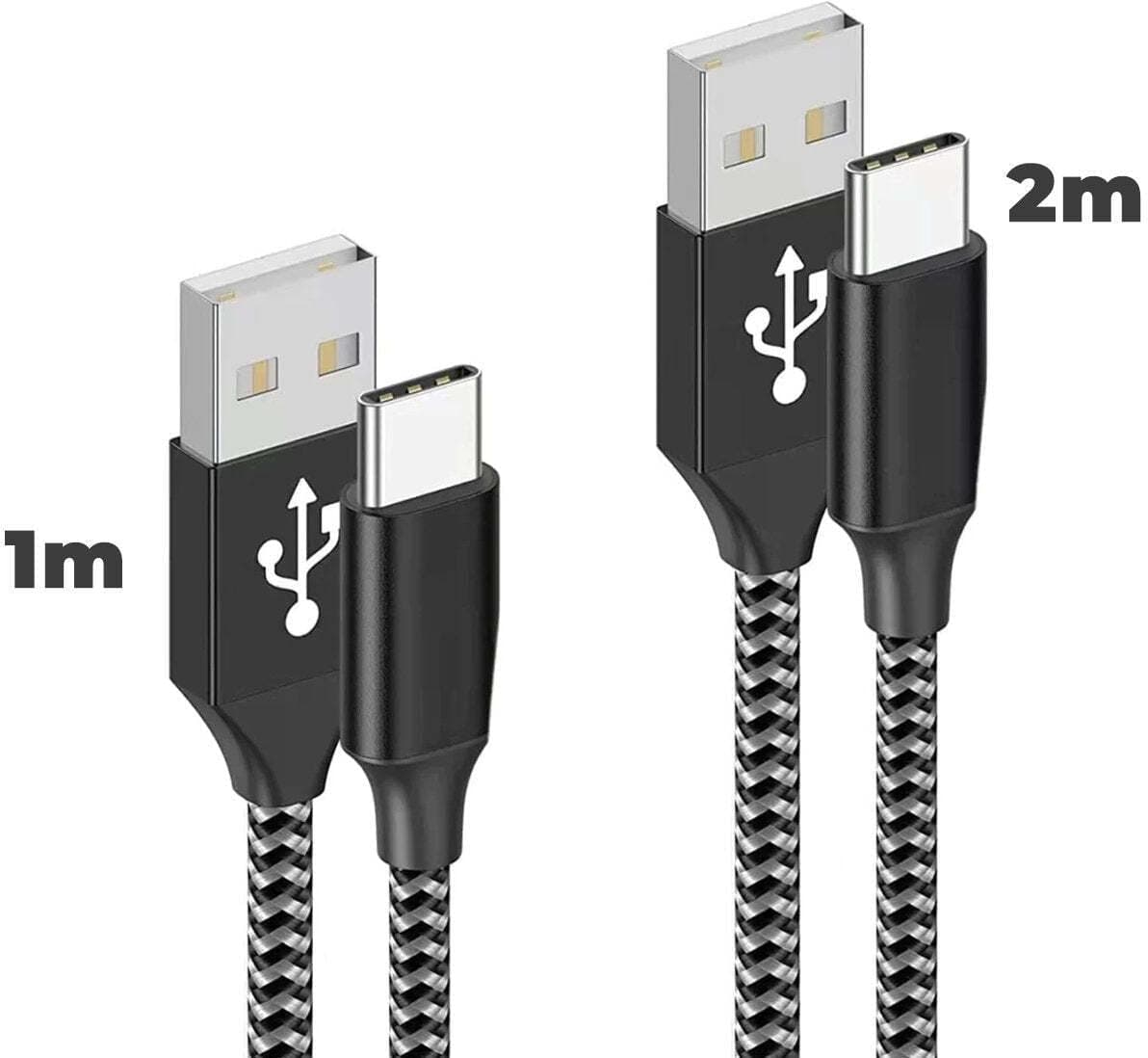 2 Cavi USB USB tipe C (1 metro + 2 metri) Fast Charge per Smartphone PC Tablet in 85cento.it - Potenza, commercioVirtuoso.it