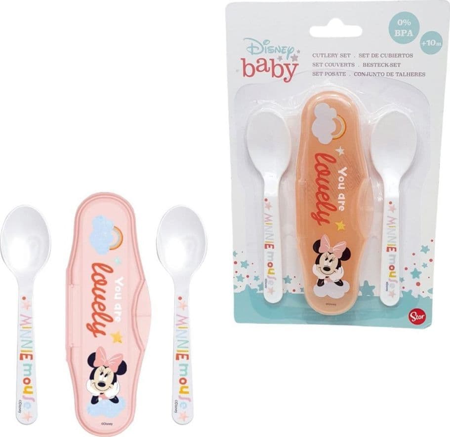 2 Cucchiai Per Bambini Prima Pappa Minnie Mouse Rosa Con Astuccio Per Bambini Prima infanzia/Allattamento e pappa/Stoviglie/Set di stoviglie Trade Shop italia - Napoli, Commerciovirtuoso.it