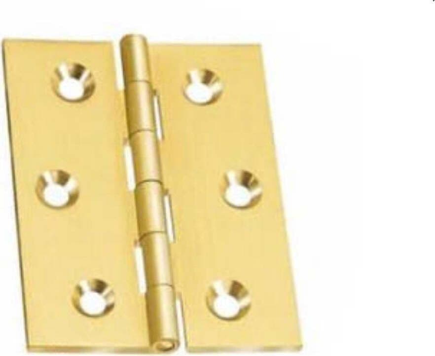 2-PEZZI---CERNIERE-QUADRATE-OTTONE-LUCIDO-40X40MM---CON-PERNO-FISSO