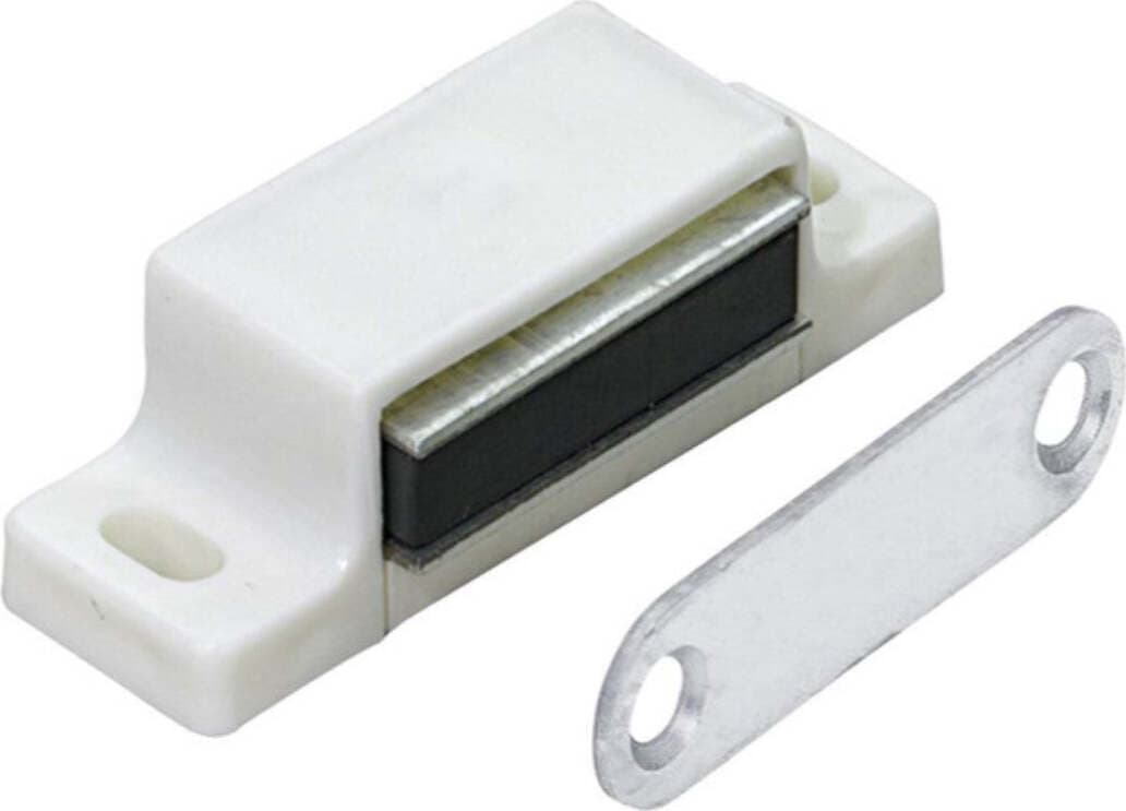 2-PEZZI---CHIUSURA-MAGNETICA-CON-CONTROPIASTRA-FISSA---CORPO-IN-PLASTICA-BIANCA---FORZA-MAGNETICA-4Kg