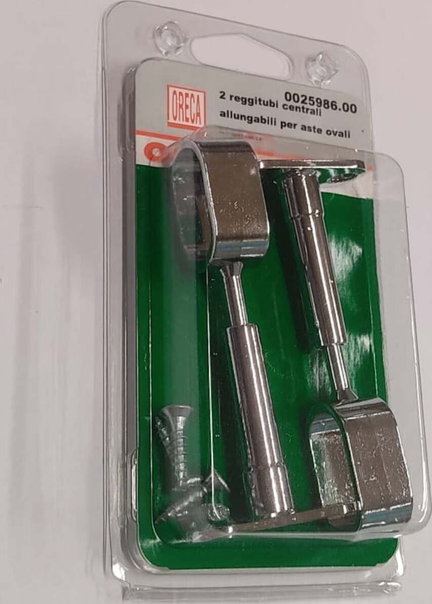 2-PEZZI---REGGITUBO-CENTRALE-ALLUNGABILE-A-LEGA-LEGGERA-CROMATA---PER-ASTE-OVALI-30x15MM---LUNGHEZZA-65-80MM