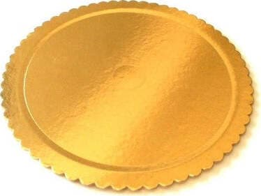 2 PEZZI VASSOIO PORTA SOTTO TORTA DIAMETRO 25 CM ORO TONDO CICROLARE PIATTO