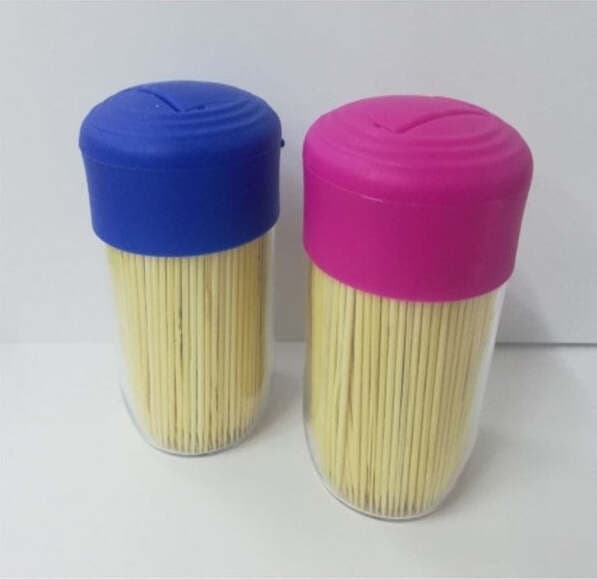 2 PORTA STUZZICADENTI STUZZICA DENTI CONTENITORE CONTENITORI APERTURA DALL'ALTO