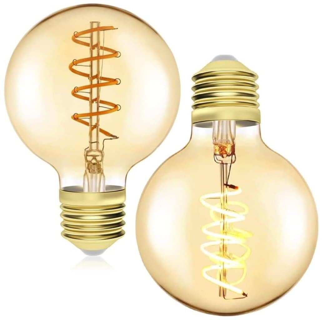 2 pz Lampadina G80 a Vite Edison 4W E27 Filamento LED Vintage Bianco caldo 2200K Vetro ambrato 380LM a Spirale Retrò in Lampadine a LED 85cento.it - Potenza, commercioVirtuoso.it