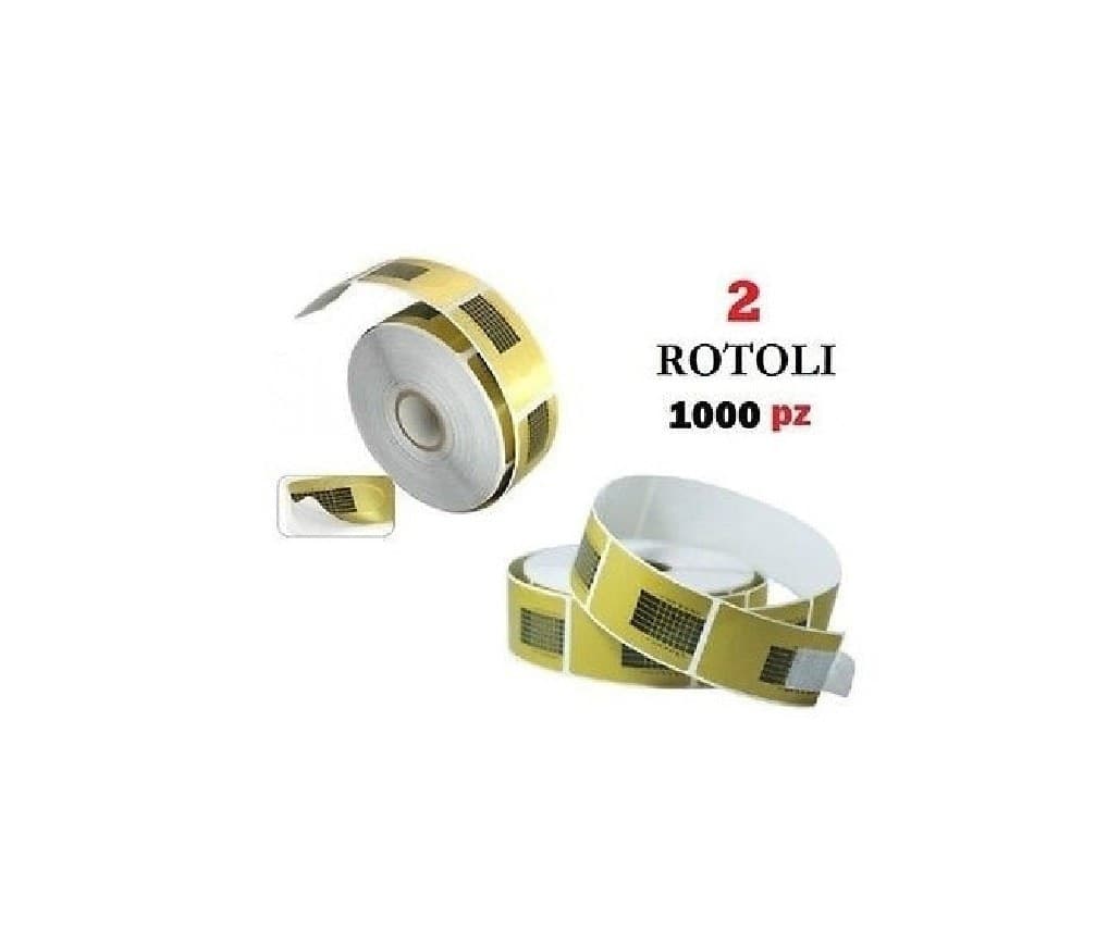 2 ROTOLI 1000 CARTINE ORO NAIL ART ALLUNGAMENTO RICOSTRUZIONE UNGHIE TIPS SAGOME Bellezza/Manicure e pedicure/Decorazioni per unghie/Unghie finte e accessori/Sagome per unghie Trade Shop italia - Napoli, Commerciovirtuoso.it