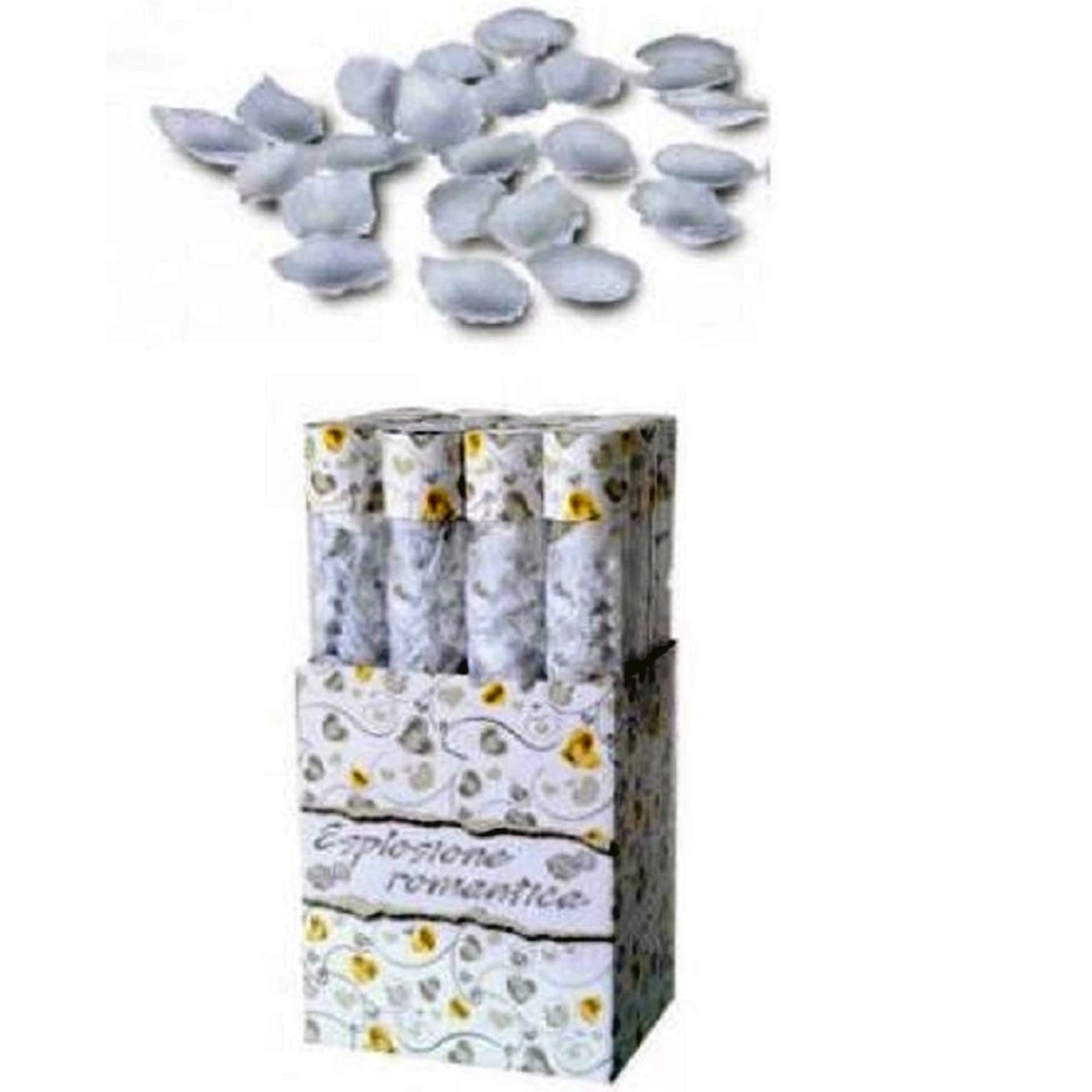 2 TUBI SPARACORIANDOLI PETALI ROSE BIANCO 40 CM FESTA PROMESSA MATRIMONIO SPOSI