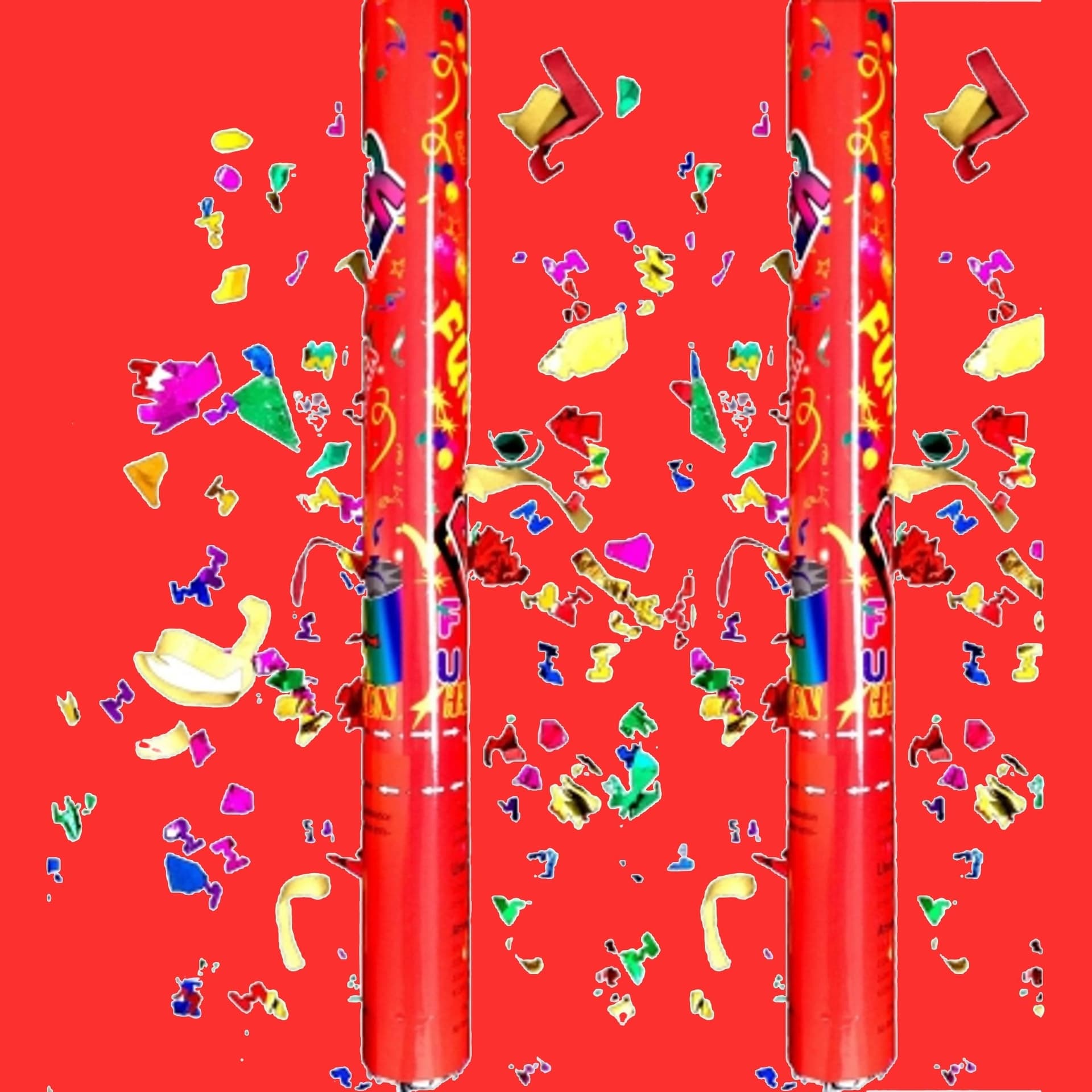 2 TUBI TUBO SPARACORIANDOLI COLORATI TUBO CANNONE 60 CM LAUREA SPARA CORIANDOLI