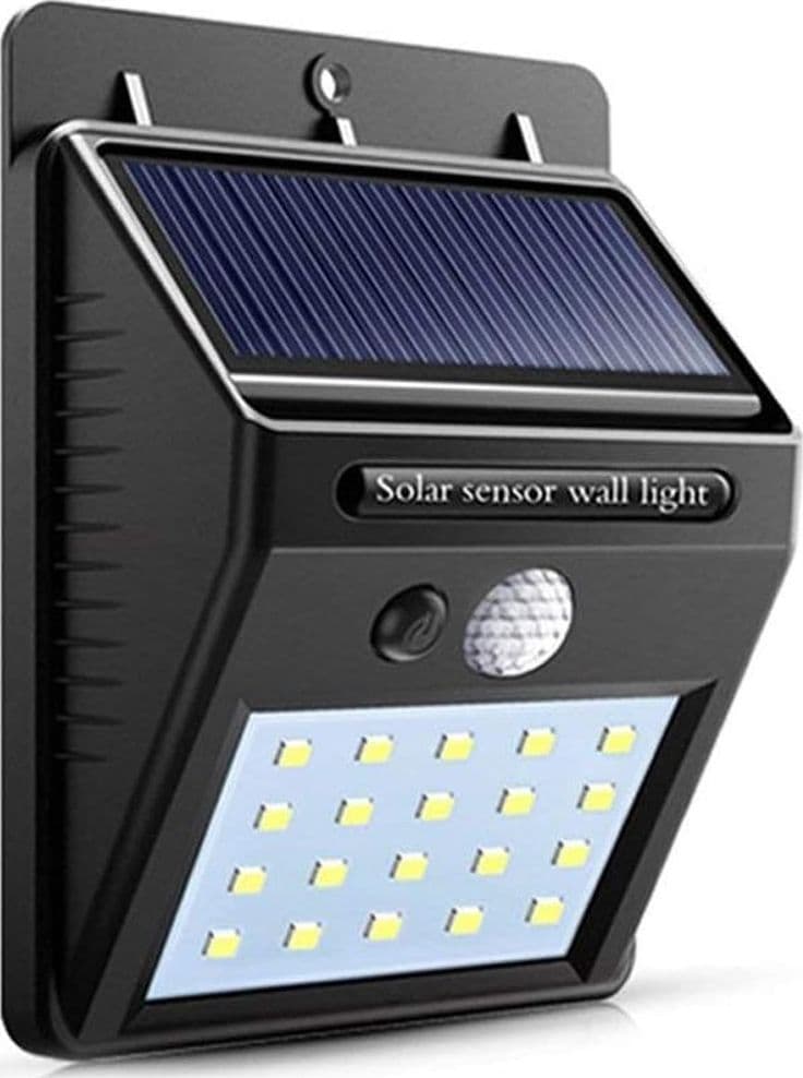 2 X Faro Solare Da Esterno Faretto Fotovoltaico + Sensore Lampada Led Illuminazione/Illuminazione per esterni/Lampade da parete Trade Shop italia - Napoli, Commerciovirtuoso.it