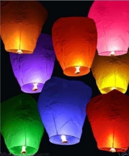 20 pz LANTERNE VOLANTI SKY LANTERN COLORATE MONGOLFIERA LANTERNA CINESE VOLA