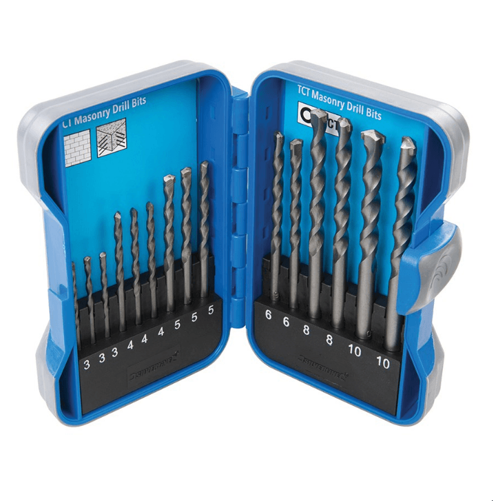Set di punte da trapano in TCT per muratura 3 - 10 mm Silverline 15 pz in Set punte per trapani Eternal Brico - Ariano Irpino, commercioVirtuoso.it