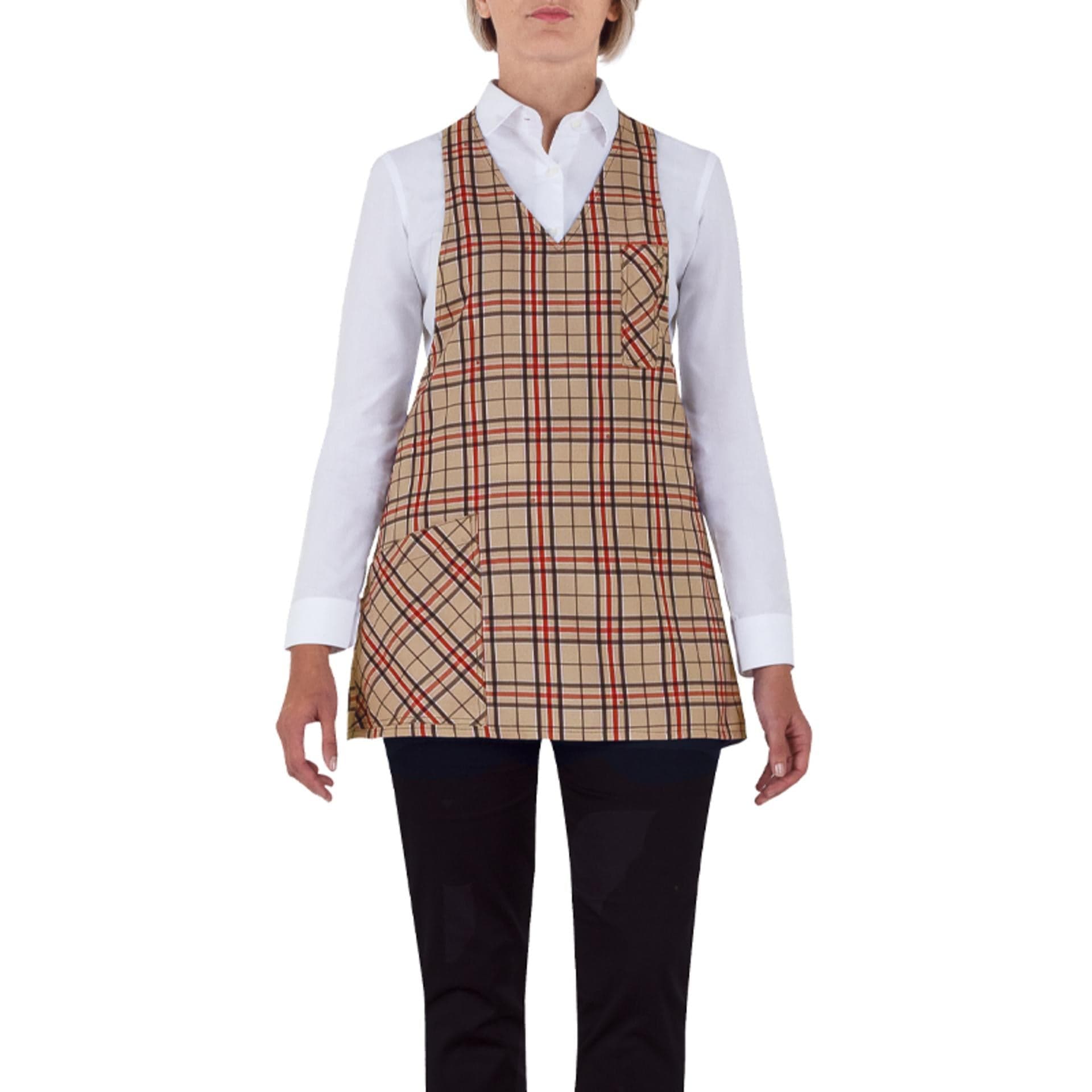 Grembiule Giudy Madras Grembiule Donna con Pettorina a Quadretti in Grembiuli Dresswork - Como, commercioVirtuoso.it