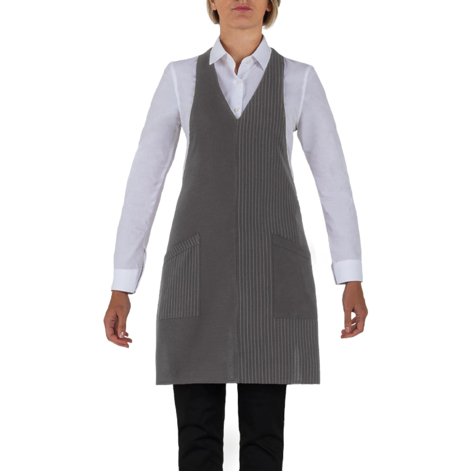 Grembiule Senna Gessato Grigio Grembiule Donna con Pettorina in Grembiuli Dresswork - Como, commercioVirtuoso.it