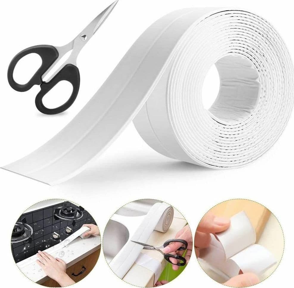 NASTRO SIGILLANTE PIEGHEVOLE IMPERMEABILE ANTIMUFFA PER BAGNO CUCINA 3.4 MT BIANCO in Nastro sigillante Trade Shop italia - Napoli, commercioVirtuoso.it
