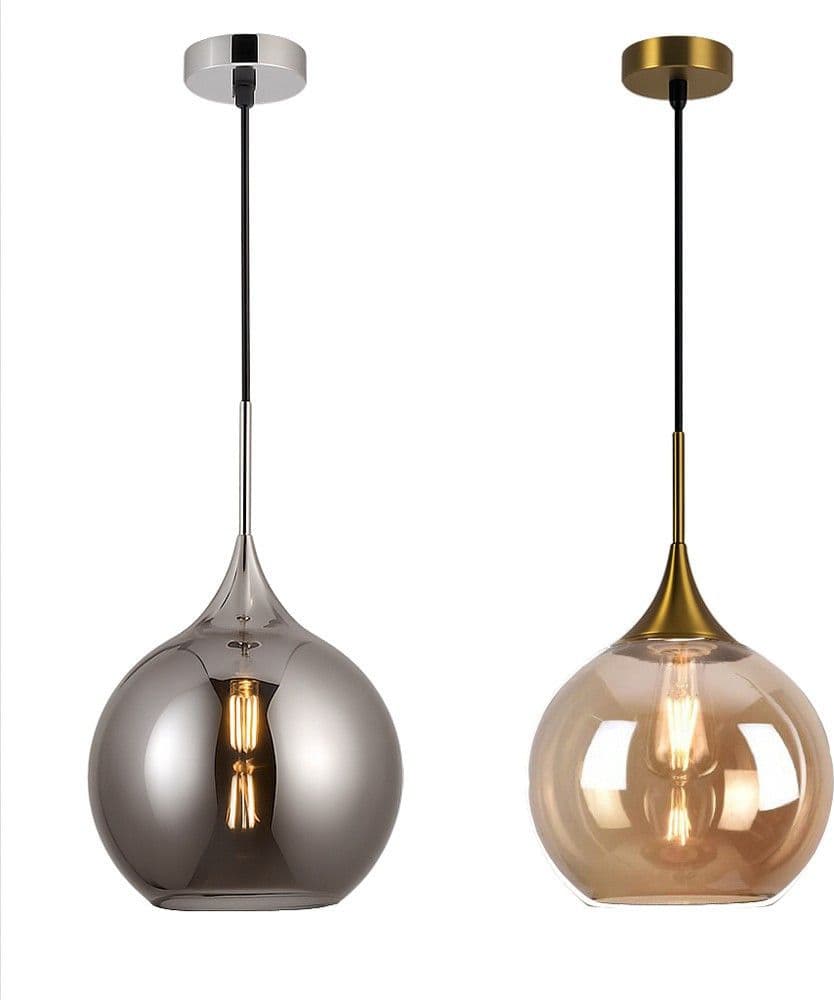 LAMPADARIO A SOSPENSIONE DECORATIVA IN METALLO CON SFERA IN VETRO ATTACCO E27 IP20 A72 in Lampade a sospensione Trade Shop italia - Napoli, commercioVirtuoso.it
