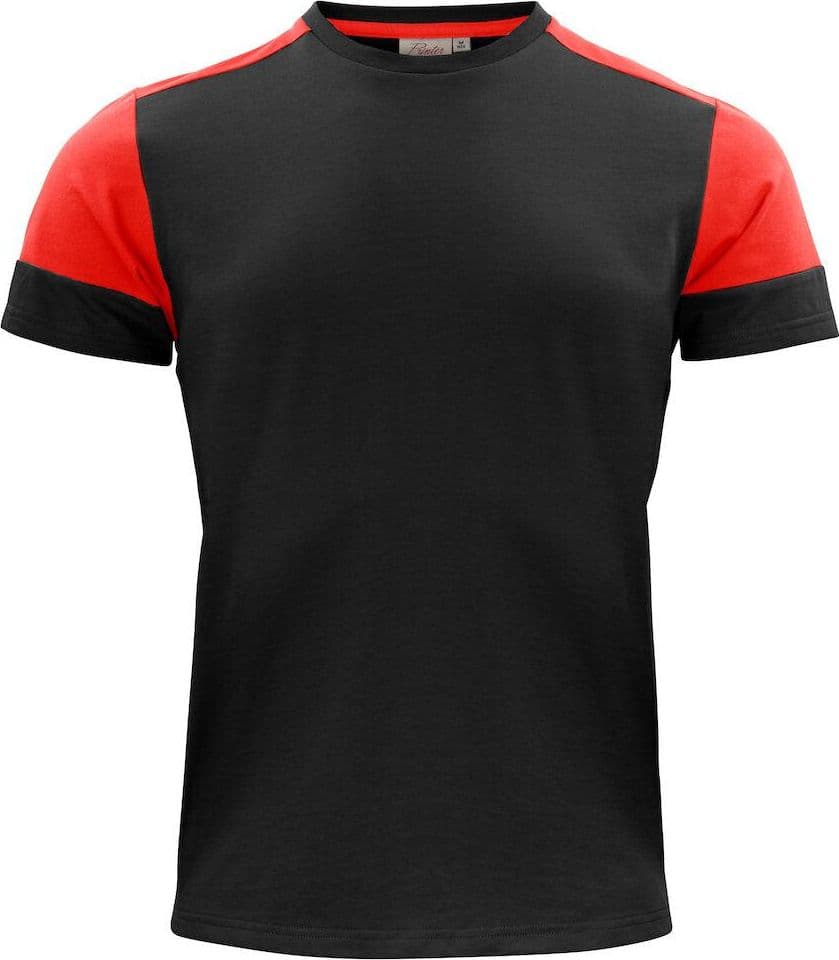 T-shirt Bicolore Prime Nero Rosso Maglietta Misto Cotone Organico Poliestere Riciclato Ecosostenibile in T-shirt Dresswork - Como, commercioVirtuoso.it
