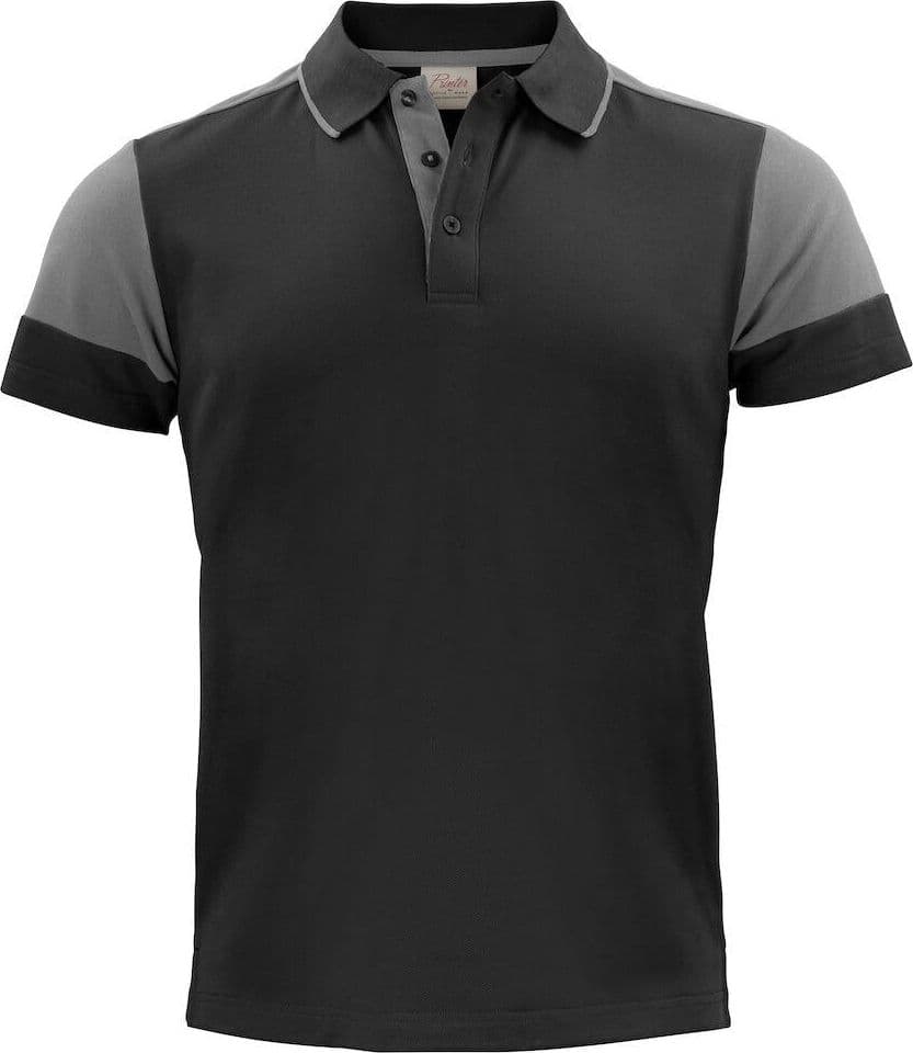 Polo Bicolore Prime Nero Grigio Maglietta Misto Cotone Organico Poliestere Riciclato Ecosostenibile in Polo Dresswork - Como, commercioVirtuoso.it